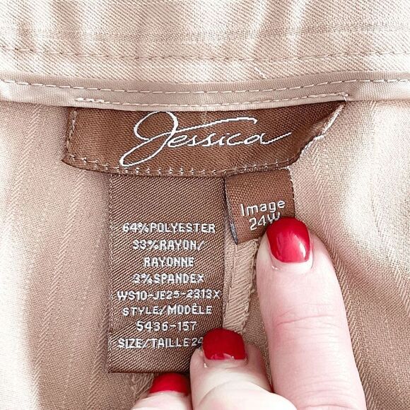Jessica Women Trouser Pants Classic Fit Wide Leg Tan 24W - Picture 6 of 11